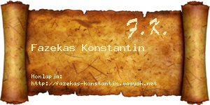 Fazekas Konstantin névjegykártya